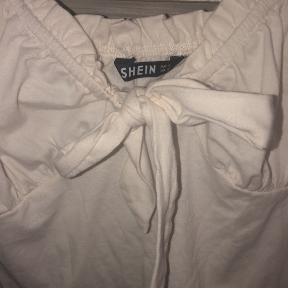 White Ruffel Shein Cropped Top - Picture 10 of 11